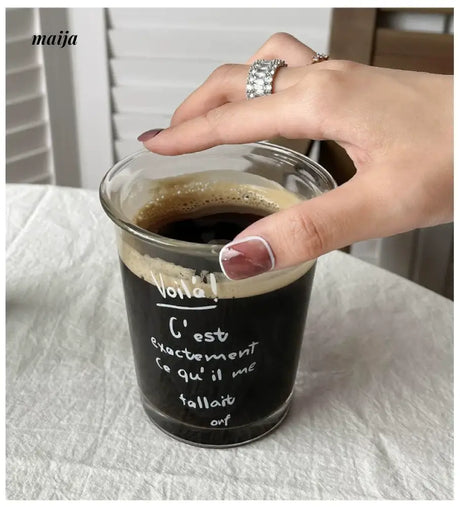 BANKE French Letter Printed Ice Coffee Glass Cup from BANKE