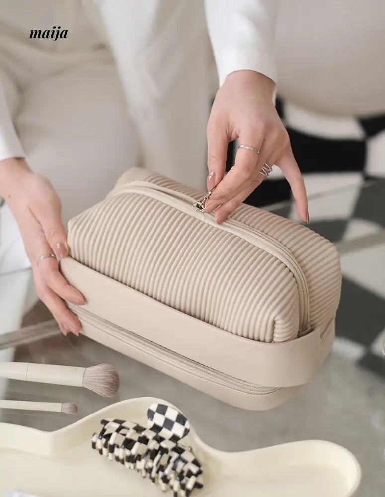 Ribbed Travel Cosmetic Bag from maija