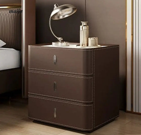 Matteo Leather Wrapped Bedside Table from maija