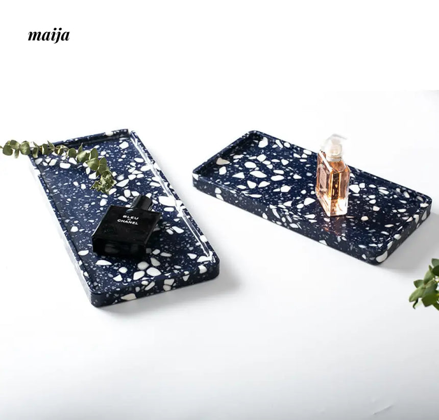 Deep Sea Blue Terrazzo Tray from maija