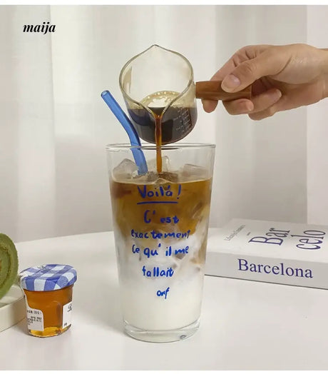 BANKE Alphabet Printed Glass Milk Tea Straw Cup from BANKE