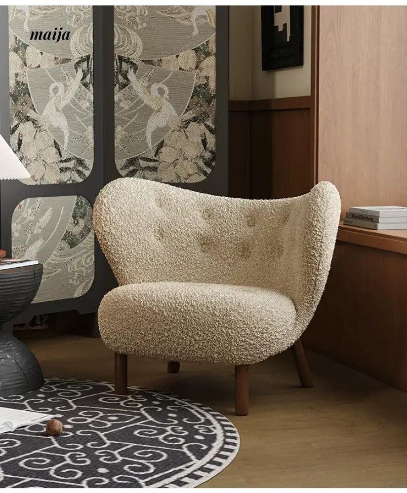 SMALL HIBISCUS Designer Single Chair Lambskin from SMALL HIBISCUS