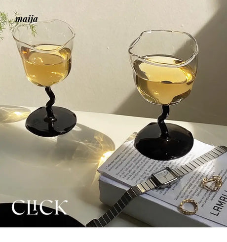 CLICK Irregular Retro Cocktail Glass Twisted Handle from CLICK