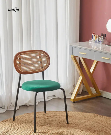 Evie Leather Rattan Dining Chair from Ouqi