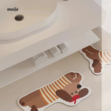 French Sausage Puppy Bath Mat from maija