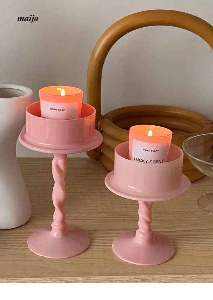 CLICK Fuchsia Spiral Candle Handmade for Valentine's Day from CLICK