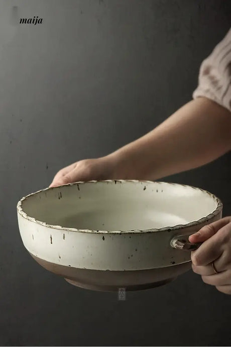 JOTO Rough Pottery Colorful Soup Bowl Japanese Style Tableware from JOTO