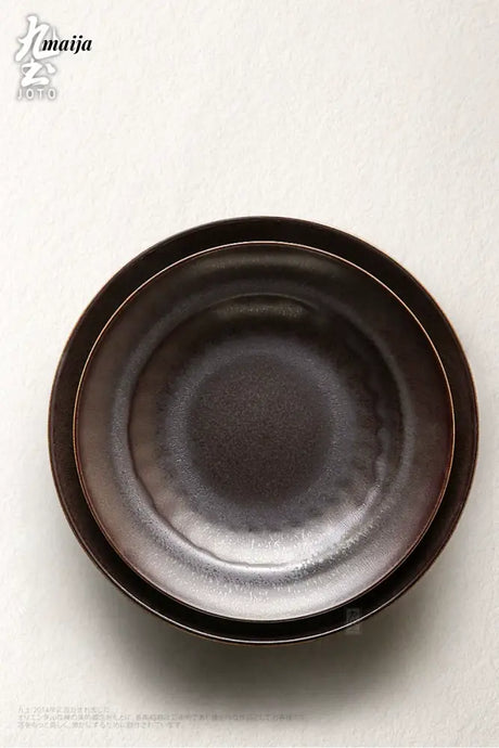 JOTO Japanese Round Plate Creative Retro Tableware from JOTO