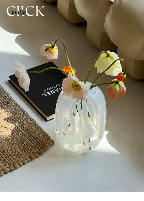 CLICK Big Belly Glass Vase for Hydroponic Flowers from CLICK