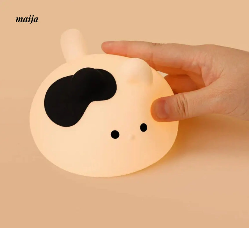 MUID Squeezy White Cat With Black Spot Night Lamp from MUID