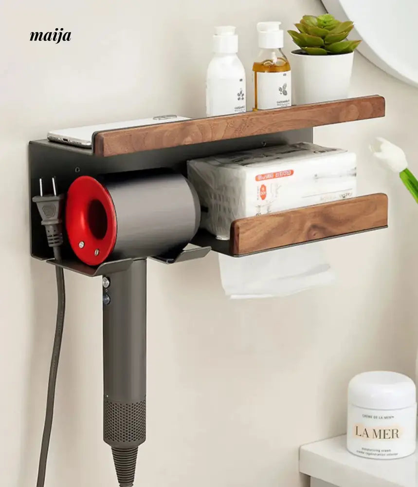 NHSJ Punch-free Hair Dryer and Face Towel Rack from NHSJ