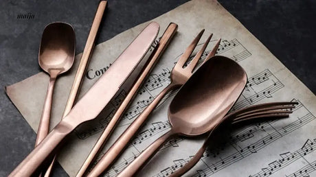 Bronze Steak Knife and Fork Set from maija