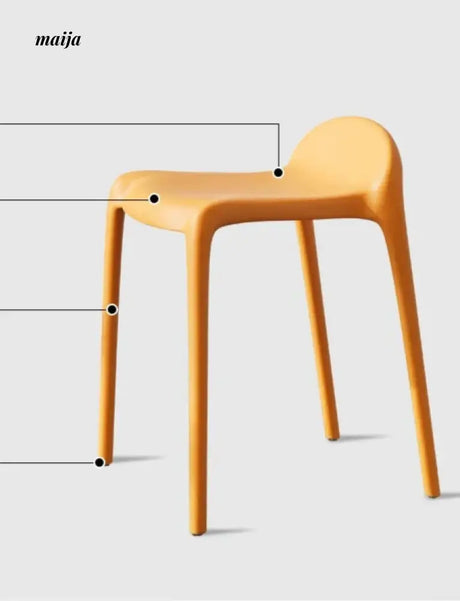 (Set of 2) Low Backrest Pastel Colour Dining Chair from Yishengtao