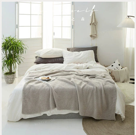 MISTYWOOD Knitted Yellow Plush Sofa Duvet from MISTYWOOD