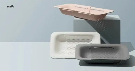 LIVETAI Adjustable Folding Plastic Basin Drain Basket from maija