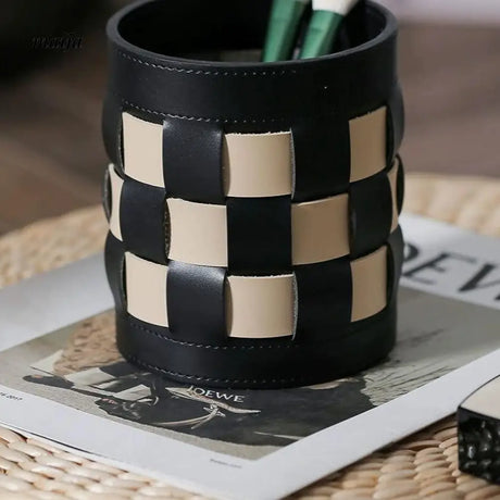 MUYE Woven Leather Make Up Brush Holder from MUYE