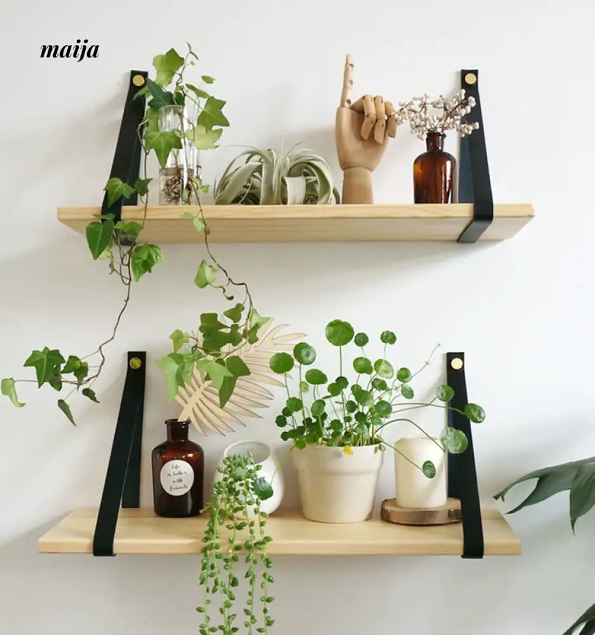 Nordic Style Solid Wood Shelf Wall-Mounted Bookshelf from WULIHOME