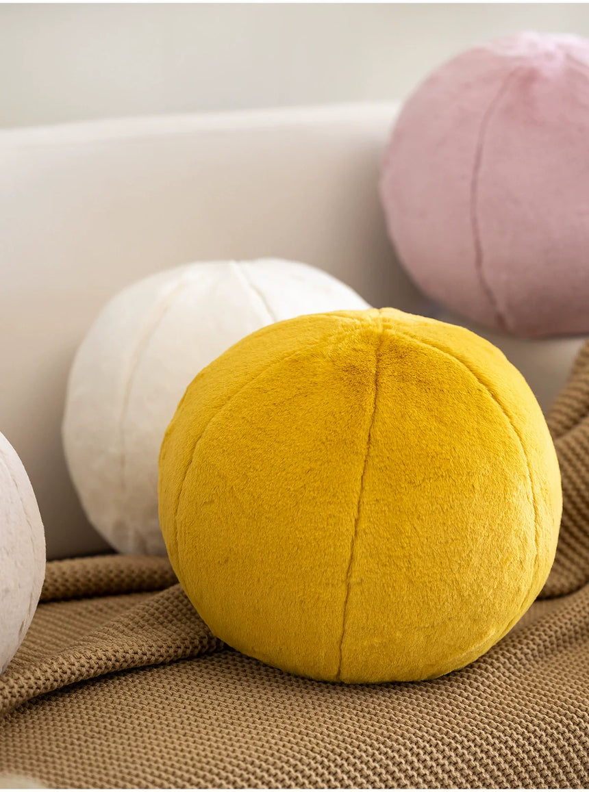 MISTYWOOD Yellow Plush Circular Decorative Pillow from MISTYWOOD