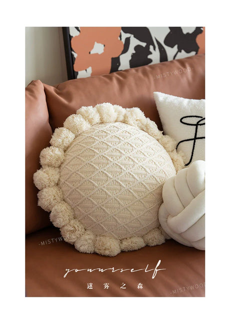 MISTYWOOD White Spherical Plush Sofa Pillow from MISTYWOOD
