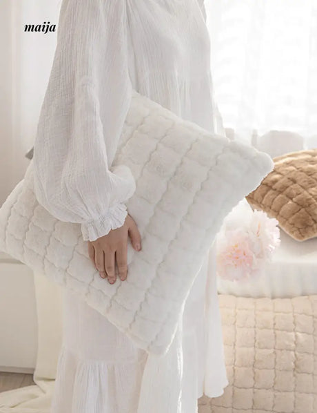 Chessboard Fluffy Square Cushions from Manxiaomian