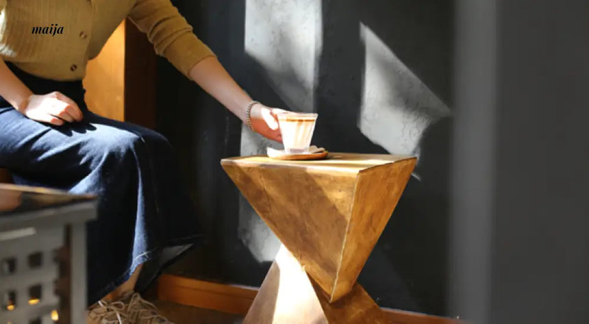 Irregular Hourglass Wood Stump Side Table from maija