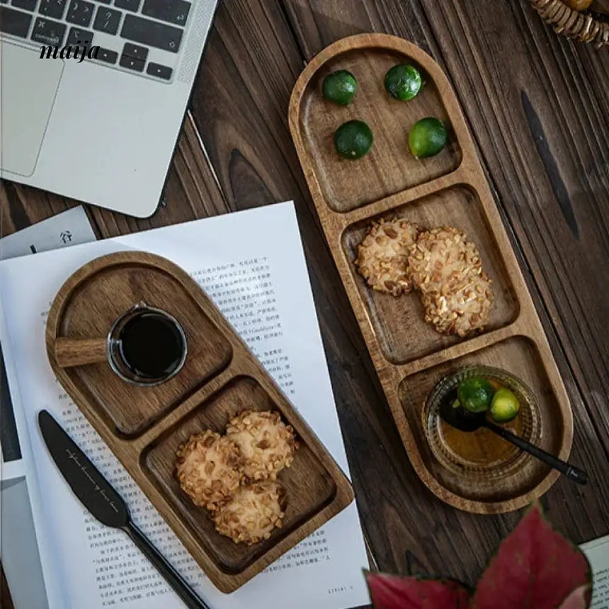 Wooden Serving Plate with Grid from KIMACHI