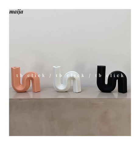 CLICK Ceramic Sculpture Art Vase S-Shape Design from CLICK
