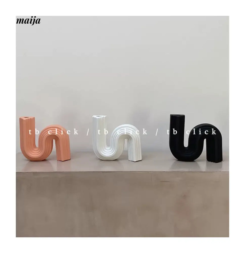 CLICK Ceramic Sculpture Art Vase S-Shape Design from CLICK