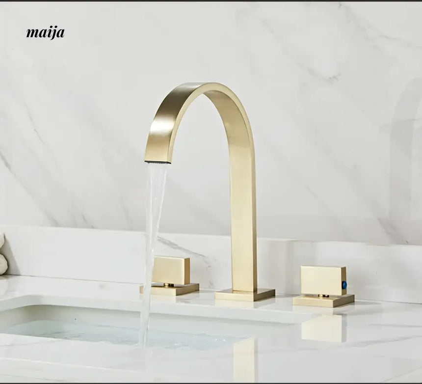 Bronze Waterfall Three Piece Basin Faucet from Kaiyashi