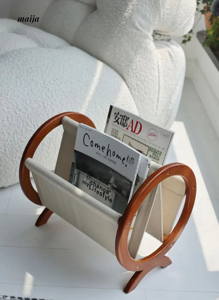 Retro Cherry Wood Magazine Rack from maija