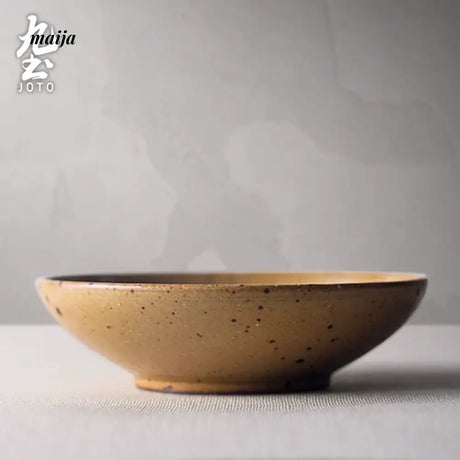 JOTO Eight Year Rough Ceramic Fruit Plate Handmade Retro Dish from MOSE