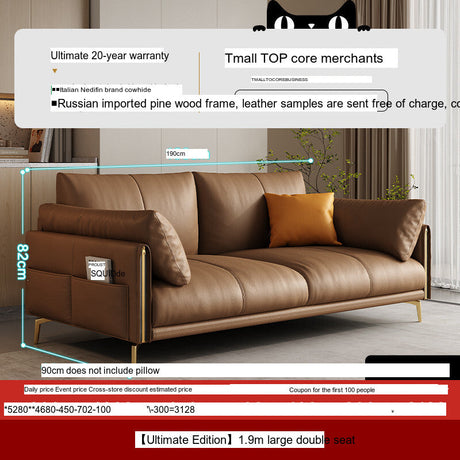DIPU Mack Cream Minimalist Cowhide Sofa from DIPU