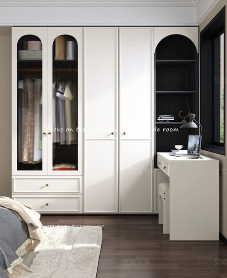 AIWO Orion One-Door Ceiling-High Wardrobe with Corner Desk Integration from AIWO