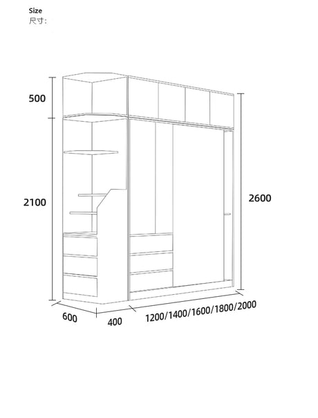 AIWO Ronan Modern Sliding Door Wardrobe with Ample Storage from AIWO