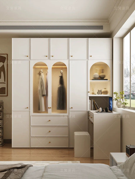 AIWO Anouk French Cream Wardrobe with Multi-Door Combination Storage from AIWO