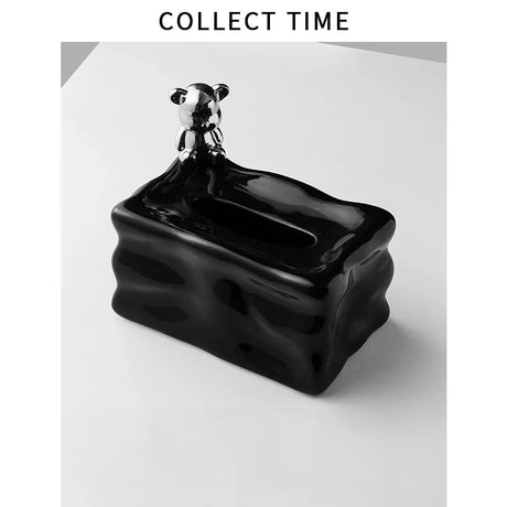 COLLECT TIME Black Paper Tissue Box for Coffee Table from COLLECT TIME