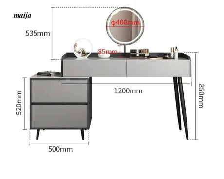 MEIHOUSE Telescopic Scandinavian Dressing Table Modern Bedroom Storage from MEIHOUSE