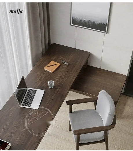 SUNX Nordic Solid Wood Corner Desk from SUNX