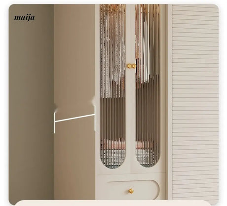 MEIHOUSE French Cream Sliding Door Bedroom Wardrobe Modern Storage from MEIHOUSE