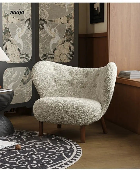 SMALL HIBISCUS Designer Single Chair Lambskin from SMALL HIBISCUS