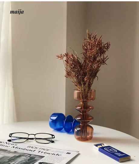 HOMESIDE Claine Blue Glass Vase from HOMESIDE