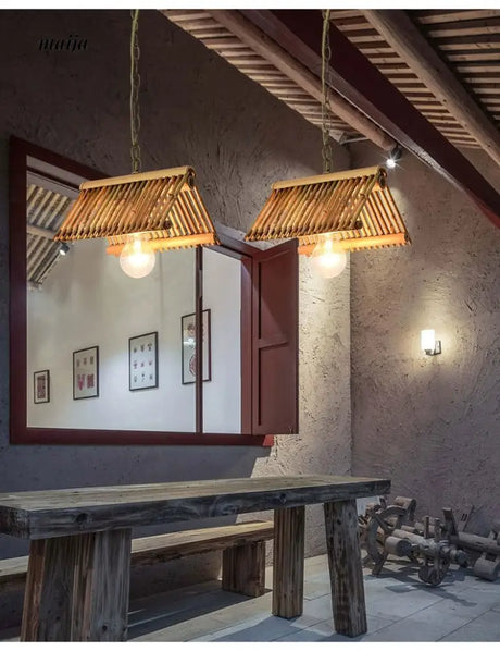 ZHONGSHAN Retro Bamboo Ceiling Lamp for Living Room from ZHONGSHAN