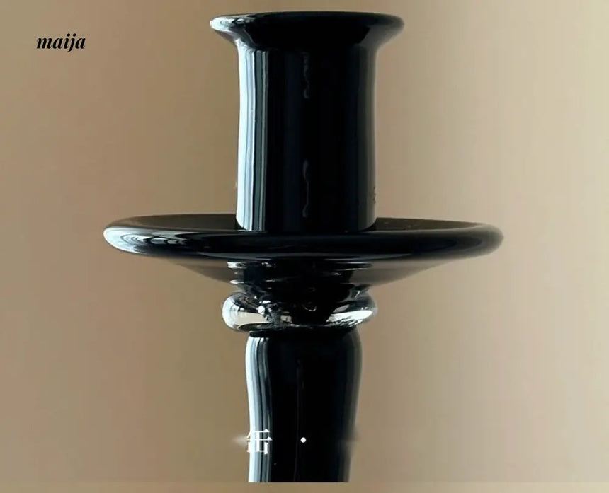 GUIFOU Retro Black Glass Candlestick from GUIFOU