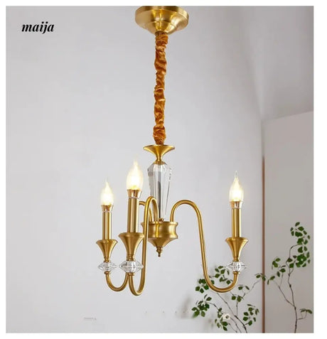 NANCY All-Copper French Retro Crystal Living Room Lamp from NANCY