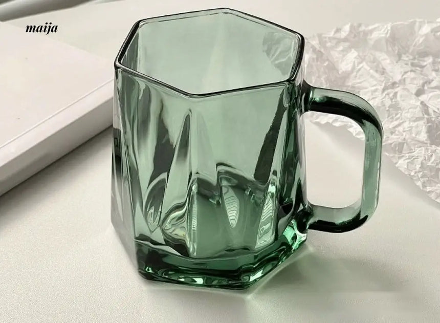 BANKE Diamond Hexagonal Transparent Coffee Glass Cup from BANKE