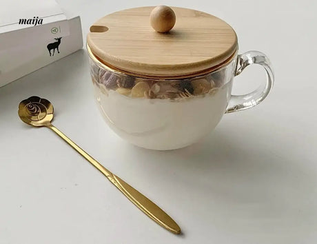 BANKE Wide Mouth Glass Oat Breakfast Bowl from BANKE