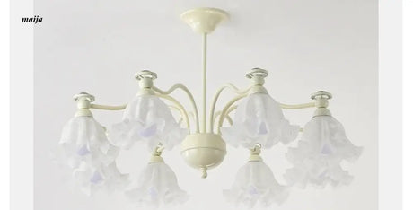 NANCY Cream Glass Chandelier French Retro Style from NANCY