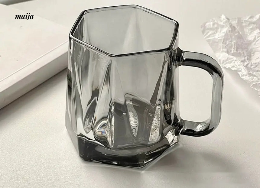 BANKE Diamond Hexagonal Transparent Coffee Glass Cup from BANKE