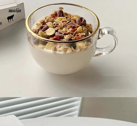 BANKE Wide Mouth Glass Oat Breakfast Bowl from BANKE