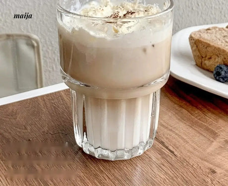 BANKE Australian White Coffee Latte Flower Glass Cup from BANKE